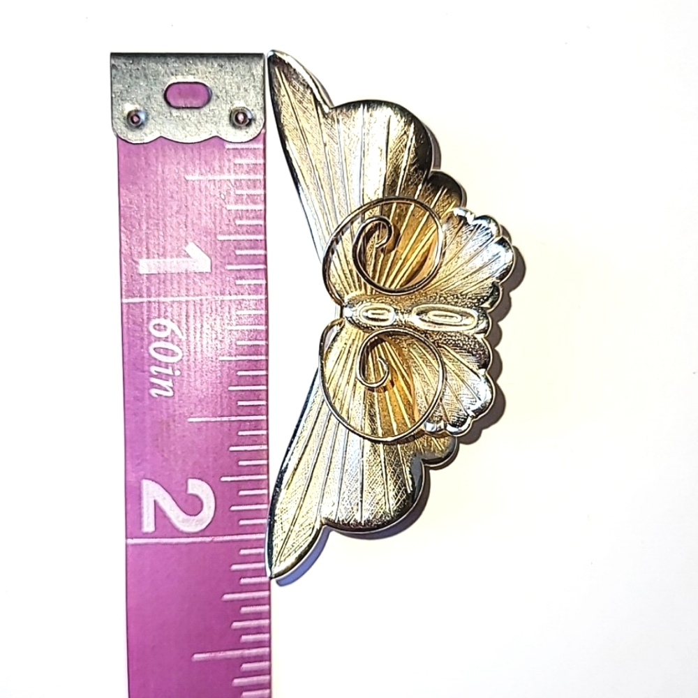 GIOVANNI BROOCHES - PANSY FLOWER & BUTTERFLY GOLDTONE - Picture 5 of 12